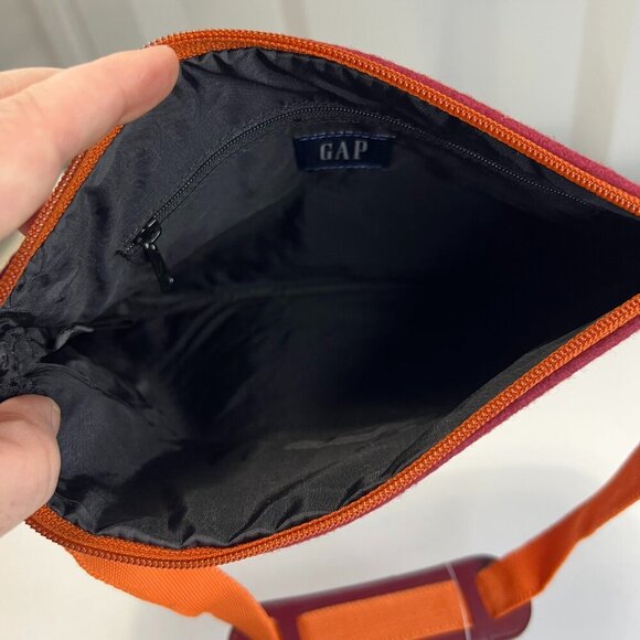 Gap Y2K Shoulder Bag Small Rust Red Orange Felt Cute Casual School Vintage NWT - Picture 6 of 6